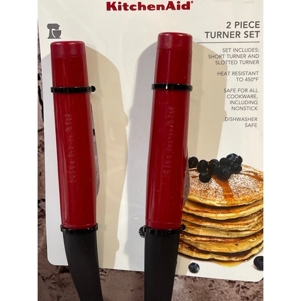KITCHENAID RED Slotted Turner & Short Turner Model # KQ359OHERA VHTF  2Pc. Tools